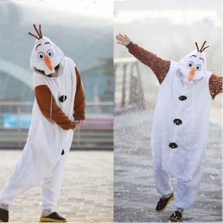 Olaf Frozen Voksen Snemand Kostume Kigurumi Pyjamas Cosplay Pyjamas