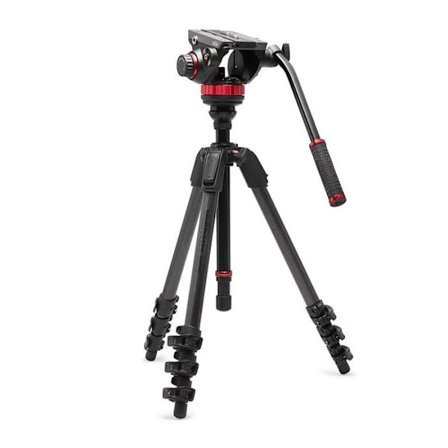 Manfrotto hiilikuitu videotripodi tasapohjaisella fluidipäällä tyyppi 502 - mvk502055cxprov