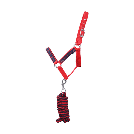 Hy Tractor Rock Horse Headcollar Och Leadrope Pony Navy/red