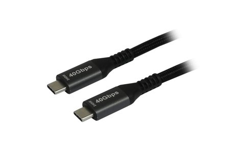 SYNERGY Kabel USB, C(St) => C(St), 1,5m, USB4.0, schwarz(Textil), 40G/5A, 240W, Gen 3x2, E-Marker Chip, Synergy 21,