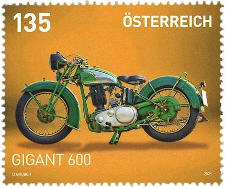 Østrig 2021 - Gigant600 motorcykel - Postfrisk frimærke