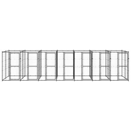 Vidaxl Hundgård För Utomhusbruk Stål 16,94 M² Svart