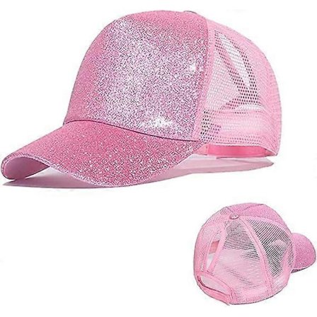 Skyggekasket, Sommer Glitter Hestehale Kasket Mesh Hatte Casual Justerbare Sportskasketter Baseballkasket til Kvinder Piger