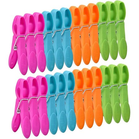 48 stk. Kraftfulde Tøj Klemmer, Farverige Plastik Tøj Klemmer Til Tøj