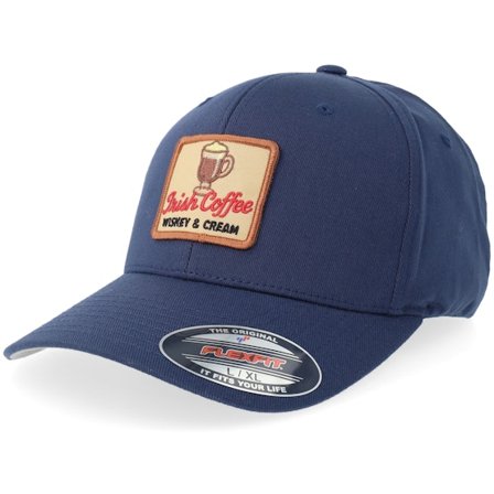 Iconic - Blå flexfit Caps - Irish Coffee Wiskey & Cream Navy Flexfit @ Hatstore