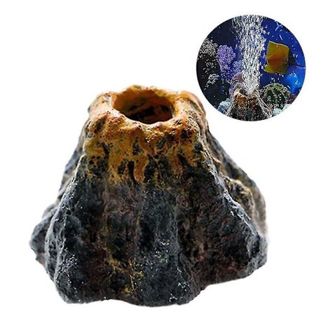 Akvarielandskabelig Dekoration Fiskedam Dekoration Sceneri Stenhave Vulkan Ornamenter Luftpumpesten Boble Sten LED Lys (1 stk)