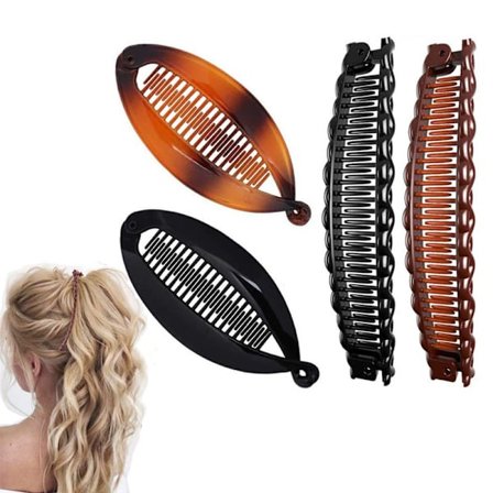 Banan Hårklemmer Kammer Klemme Fiskehale Hårklemme 2 Stiler 4 Stk_yux