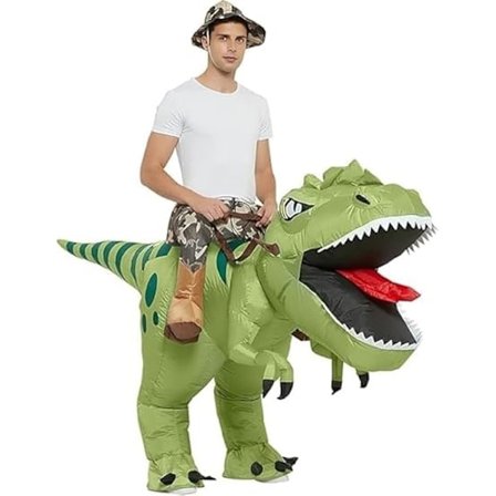 Oppusteligt dinosauruskostume til voksne, oppusteligt dinosauruskostume til Halloween, rollespil, fest, julekostumer, til 150-190 cm