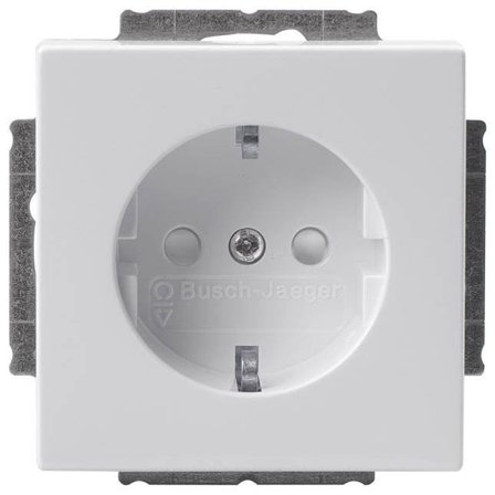 ABB 20 EUC-84 Vägguttagsinsats 1-vägs Vit, Strömbrytare & vägguttag