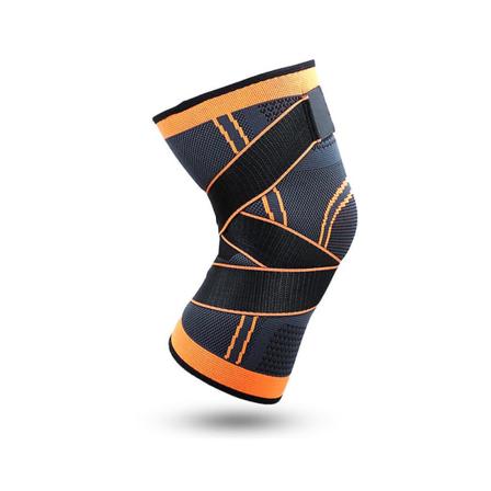 Knäskydd med Kompressionspassform och Stöd - för Ledvärk, Förbättrad Cirkulation Orange XL