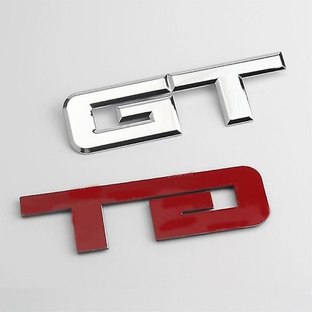 2 st 3d Gt-logobil klistermärke mode bil dekor klistermärke för Focus 1 2 3 7 Mondeo bilstyling, silver