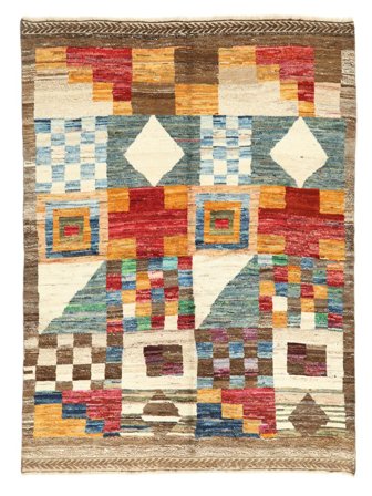 Hand Knotted Moroccan Berber - Afghanistan 157X200 Brown/Yellow
