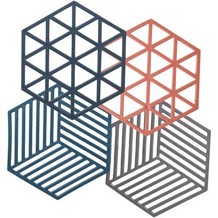 st Silikonunderlag Hexagonale Underlag Sklisikre Varmebestandige Gryteunderlag Silikonmatte Kjøkken, 16cm