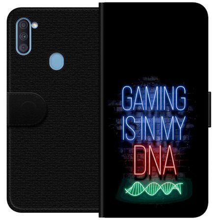 Yhteensopiva Lompakkokotelo Samsung Galaxy A11 Viktor Gyökeresin muotokuva vihreässä paidassa, jossa on leijonamotiivi ja intensiivinen vihreä tunnelm