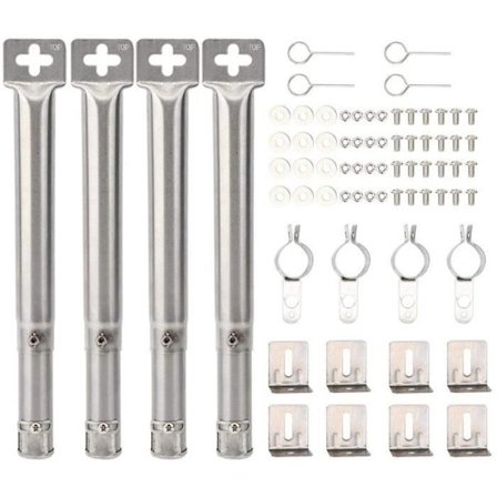 Set med 4 brännarrör i rostfritt stål för gasolgrill - Justerbara från 30,5 cm till 44,5 cm