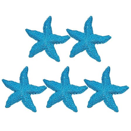5 stk. Akvarie Dekoration Kunstig Resin Pentagram Ornament til Undervands Fisk Tank Dekoration (Lyseblå) (7.6X1.7cm, Blå)