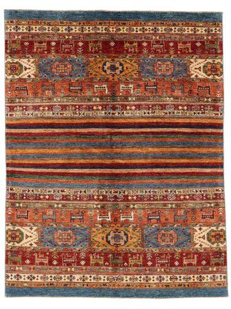 Listrado Pequeno Shabargan Tapete 151X194 Lã, Carpetvista