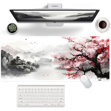 [NT] Spillmusematte, XXL Hvit Musematte 900x400x2, Manga Musematte, Sklisikker Naturlig Gummibase