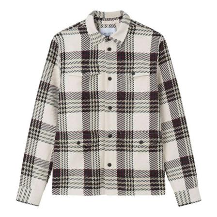 Les Deux Jesse check hybrid shirt , Beige , Heren , Maat: L