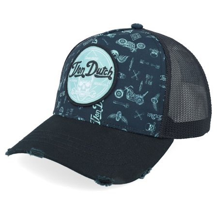 Von Dutch - Black trucker Czapka Z Daszkiem - Patch Black/Multicolor Trucker @ Hatstore