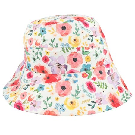 Seeberger - Blanc bucket Chapeau - Cotton Rubin Flowers Cloche @ Hatstore