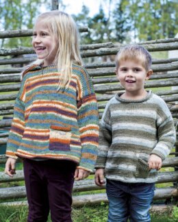 Strikkeoppskrift Genser med hette eller rullekant - Järbo