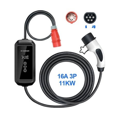Kannettava sähköauton latauslaite, Tuya-sovelluksen hallinta, langaton lataus, F1-11KW, Type2