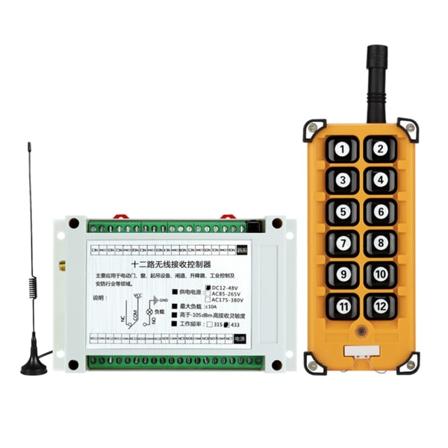 DC12V-48V 12-kanals trådløs fjernkontroll LED-lysstyringsswitch Reléutgang Radio RF-sender 315/433MHz Mottaker null - 433MHz