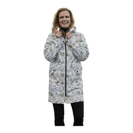 Danwear Danwear Rain Jakke Jakker 2825 Print White Whit Flowers Hvid, Dame, Størrelse: 2XL