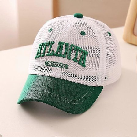 Åndbar baseballkasket med bogstaver til drenge og piger, afslappet sommerstil, justerbar til alderen 2-8 år