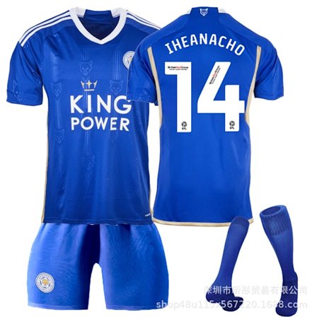 2023 Leicester City hjemmebanetrøje fodbolduniform-Iheanacho+strømper