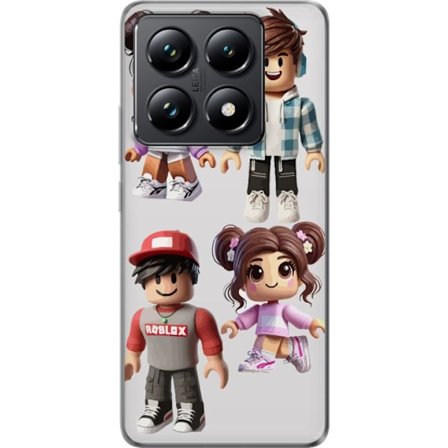 Kompatibelt Mobilskal till Xiaomi Xiaomi 14T Pro Fyra 3D-stil Roblox-karaktärer med olika kläder och frisyrer, färgglada detaljer och lekfulla uttr