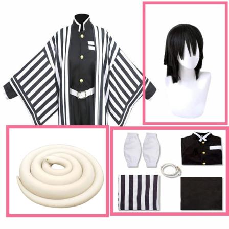 Anime Cosplay Demon Slayer Kimetsu No Yaiba Iguro Obanai Kostym Halloween Party White Snake Rekvisita A7 XXL