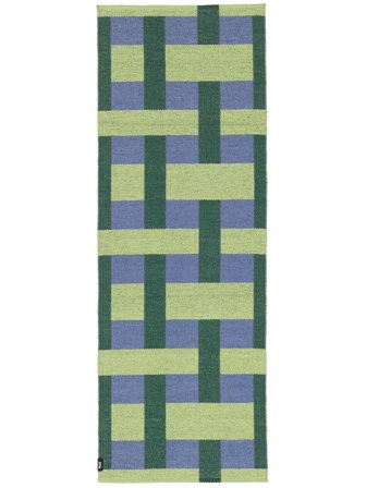 Checkson Indoor/Outdoor Rug Washable 70X200 Small Green Checkered Runner