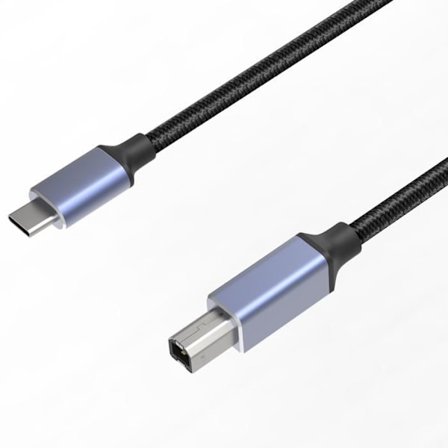 USB-C Tulostinkabeli - Yleisö - 1m - Yhteensopiva Canon HP Dell Epson - USB 2.0 B - Musta