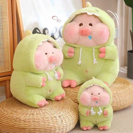 Søt Grønn Dinosaur Gris Plysjpute – Myk Tegneserie Plysjleke for Seng, Sofa & Hjemmeinnredning, Håndvaskbar