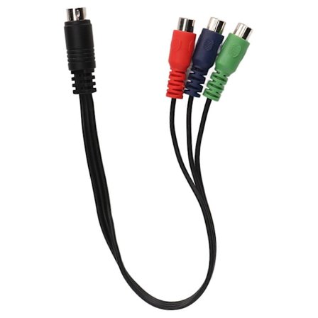 MINI DIN 9-pin til 3 RCA-kabel MINI DIN 9-pin hann til 3 RCA hunn RGB videoadapterkabel 11,8 tommer