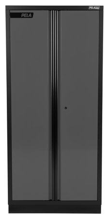 PELA 546477 Verktøyskap 915x458x2000 mm Grå/svart, Garasjeinnredning & oppbevaring