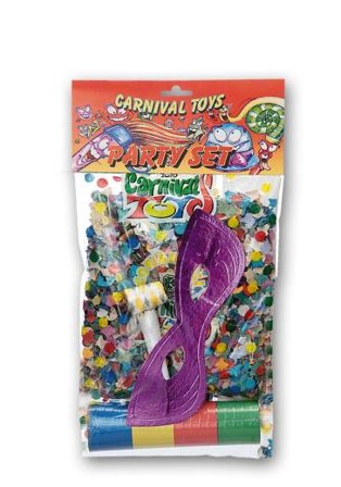 Carnival Toys 4487: Party Set (1 Busta Coriandoli, 1 Stella, 1 Lingua, 1 Farfalla)