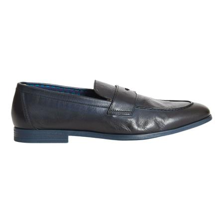 Doucal's Sgfuma leather thlumbed moccasin with Instappers , Blauw , Heren , Maat: 41 EU Instappers & Slip ons