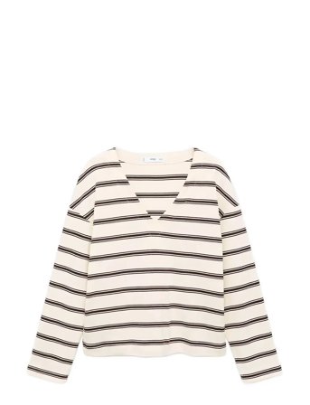 Mango | Striped Cotton-Blend Sweatshirt | XL