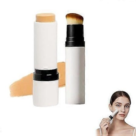 Foundationstift, Blanc Cover Cremestift, Dobbeltendet Fuld Dækning Fugtgivende Concealer Balm med Børste Til følsom hud
