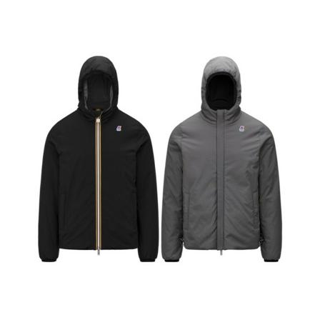 K-Way Jakke- black, grey Sort, Herre