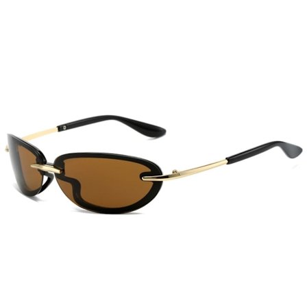 Y2K rektangelsolbriller Sportsfargeskjermer BRUN BRUNN