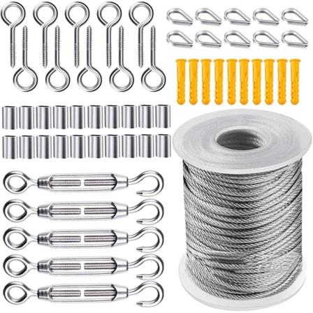 Wire Rope Kit, Have Trækstang, Rustfrit Stål Reb Hanger