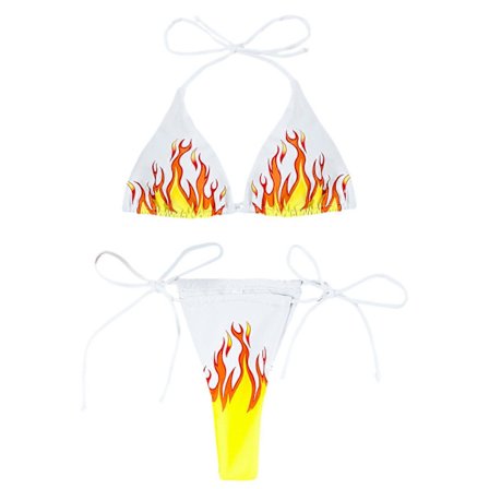 2 stk. Sexet Bikini Sæt Dame Badedragt Push up BH Bikini Sæt 2 Dele Badetøj Strandtøj String Bikini Sæt Hvid X