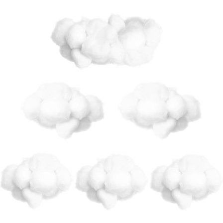 6 stk bomulls sky dekorasjon, sky dekorasjon, egnet for å henge i taket, sky dekorasjon, romdekorasjon eller DIY festdekorasjon