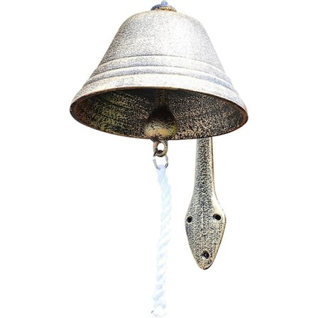 Vintage valurautainen seinäkello - Tukeva seinään kiinnitettävä ovikellon pidike, käsikammen seinään kiinnitettävä kello