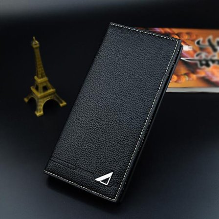 1 kpl Klassinen lompakko MustaOranssi Miesten lompakko cm Aito nahka