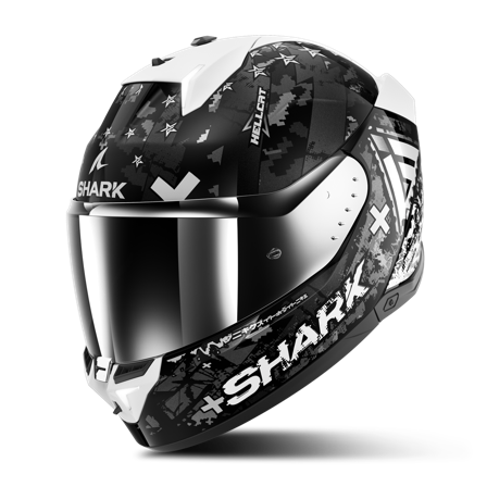 Casco Integrale Shark Skwal i3 Hellcat Mat Nero Cromo/Argento XL